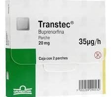 Authentic packaging of Grünenthal Buprenorphine Patches Transtec 70mcg for chronic pain relief