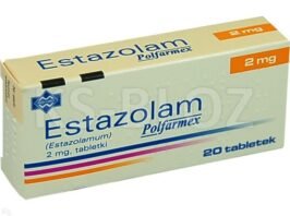 Alt Text: Original package of Estazolam 2mg Polfarmex - Buy Estazolam Online for insomnia