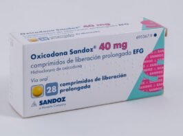 Alt Text: Authentic blister pack of Sandoz Oxycodone tablets for severe pain relief